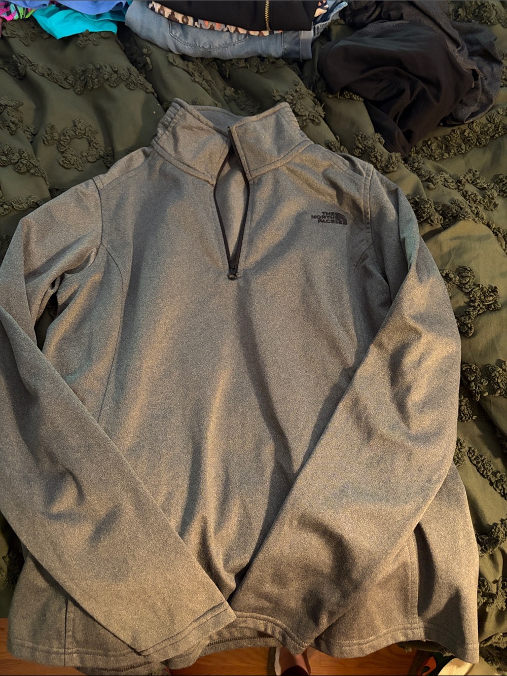 The North Face Heather Gray Half-Zip Pullover